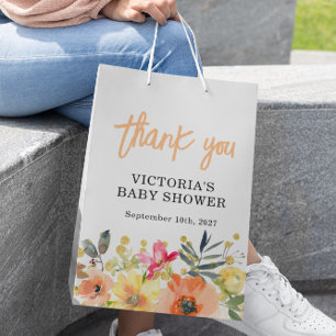 Baby in Bloom Goud Sinaasappel Baby shower Medium Cadeauzakje