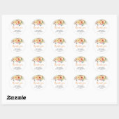 Baby in Bloom Goud Sinaasappel Baby shower Ronde Sticker (Vel)