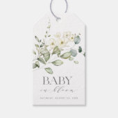 Baby in Bloom Green White Foliage Favor Cadeaulabel (Voorkant)