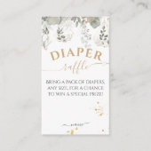 Baby in bloom Greenery & Gold Baby shower diaper Informatiekaartje (Voorkant)
