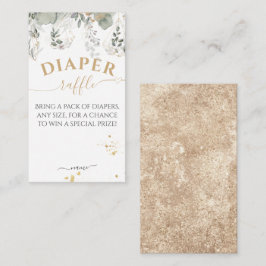 Baby in bloom Greenery & Gold Baby shower diaper Informatiekaartje