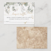 Baby in bloom Greenery & Gold Baby shower diaper Informatiekaartje (Voorkant / Achterkant)