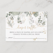 Baby in bloom Greenery & Gold Baby shower diaper Informatiekaartje (Voorkant)