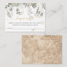 Baby in bloom Greenery & Gold Baby shower diaper