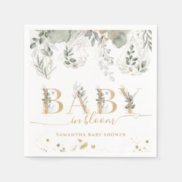 Baby in bloom Greenery & Gold Baby shower Servet