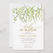 Baby in Bloom | groen Baby shower Kaart (Voorkant)