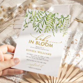 Baby in Bloom | groen Baby shower Kaart