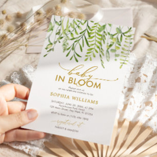 Baby in Bloom   groen Baby shower Kaart