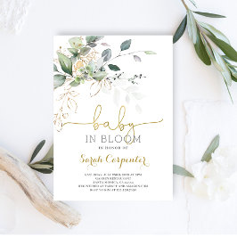 Baby in Bloom groen uitnodiging