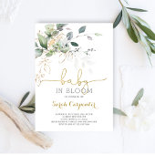 Baby in Bloom groen uitnodiging