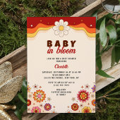 Baby in Bloom Groovy Retro Hippie Flowers Kaart