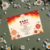 Baby in Bloom Groovy Retro Hippie Flowers Kaart