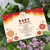 Baby in Bloom Groovy Retro Hippie Flowers Kaart