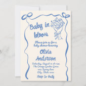 Baby in Bloom Hand getrokken Bloem Boeket Douche Kaart (Voorkant)