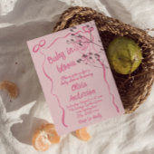 Baby in Bloom Hand getrokken Bloem Boeket Douche Kaart