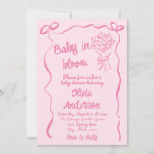 Baby in Bloom Hand getrokken Bloem Boeket Douche Kaart (Voorkant)