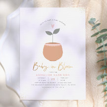 Baby In Bloom Hart Plant Pot Goud Baby Shower