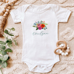 Baby in Bloom Helder Bloemendesign Baby Naam Romper
