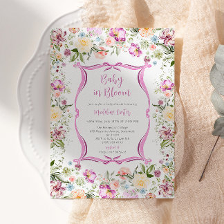 Baby in Bloom Helder Bloemrijke Tuin Baby Shower Kaart