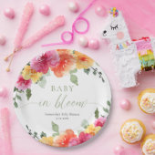 Baby in Bloom heldere zomerbloem Papieren Bordje (Feest)