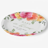 Baby in Bloom heldere zomerbloem Papieren Bordje (Gekanteld)