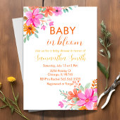 Baby in Bloom heldere zomerse bloemendouche Kaart