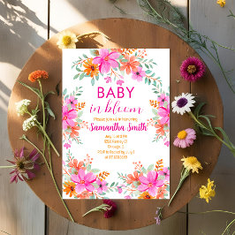 Baby in Bloom heldere zomerse bloemendouche Kaart