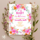 Baby in Bloom heldere zomerse bloemendouche Kaart