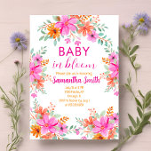 Baby in Bloom heldere zomerse bloemendouche Kaart