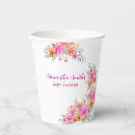 Baby in Bloom heldere zomerse bloemendouche Papieren Bekers