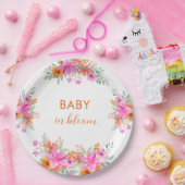 Baby in Bloom heldere zomerse bloemendouche Papieren Bordje (Feest)