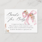 Baby in Bloom Herfst Bloemen Roze strik Boeken voo Informatiekaartje (Voorkant)