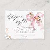 Baby in Bloom Herfst Bloemen Roze strik Luier Raff Informatiekaartje (Voorkant)