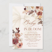 Baby in Bloom Herfst Bloemen Witte strik Baby show Kaart (Voorkant)