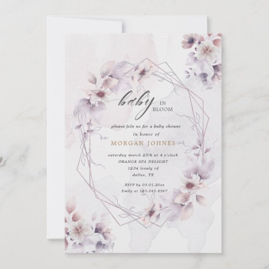 baby in bloom herfst floral baby shower nodig (Voorkant)