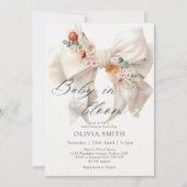 Baby in Bloom Herfst White Bow Baby shower Kaart (Voorkant)