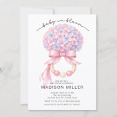 Baby in Bloom Hydrangea Baby Shower Invite Kaart (Voorkant)