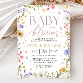 Baby in Bloom Invitation, Baby Shower Invitation, Kaart