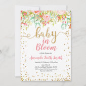Baby in Bloom Invitation Card Roos gold Kaart (Voorkant)