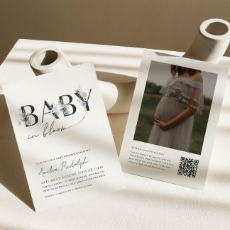 Baby in Bloom Invitation Minimalistisch Baby showe Kaart