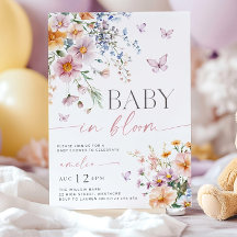 Baby in Bloom Invitation, Wildflower Baby shower