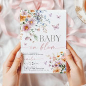 Baby in Bloom Invitation, Wildflower Baby shower Kaart