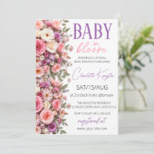 Baby in Bloom Invitation, Wildflower Baby shower Kaart (Staand voorkant)