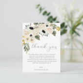 Baby in Bloom Ivory Floral Baby shower Dank u Briefkaart (Staand voorkant)