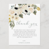 Baby in Bloom Ivory Floral Baby shower Dank u Briefkaart (Voorkant)