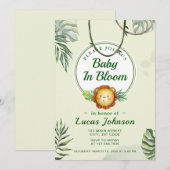 Baby in Bloom Jungle Shower Jongen Uitnodiging (Voorkant / Achterkant)