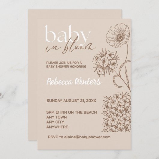 Baby in Bloom Kaart (Voorkant / Achterkant)