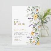 Baby in Bloom Kamille & Eucalyptus Baby shower Kaart (Staand voorkant)