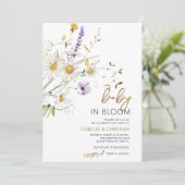 Baby in Bloom Kamille Wildebloemen Feest Kaart (Staand voorkant)