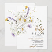 Baby in Bloom Kamille Wildebloemen Feest Kaart (Voorkant / Achterkant)